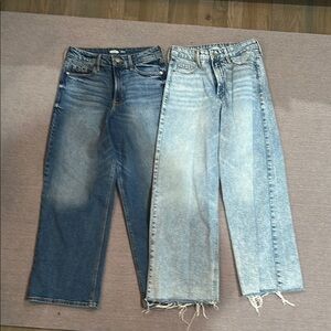 Old Navy - 2 pair bundle, women's extra high rise wide leg jeans size 4.
